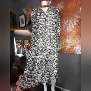 Zara NWT Sheer Zebra Print Midi Tunic Dress